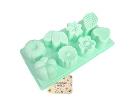 Molde silicona 8 mini flancitos altos formas surtidas